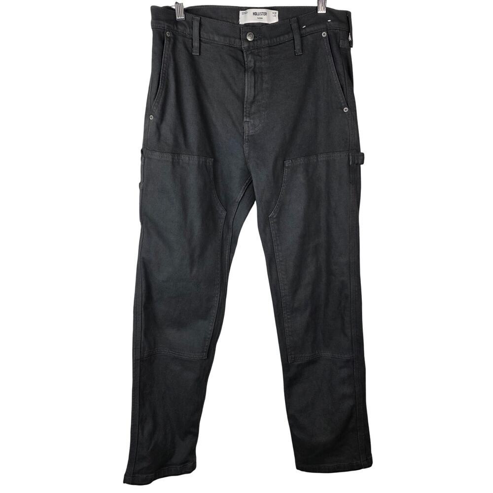 Hollister Loose Fit Utility Cargo Pants Gray Men W30 L32 Streetwear Casual